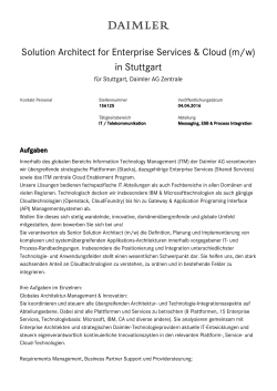 Solution Architect for Enterprise Services & Cloud (m/w