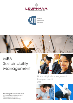 MBA-Broschüre herunterladen - MBA Sustainability Management
