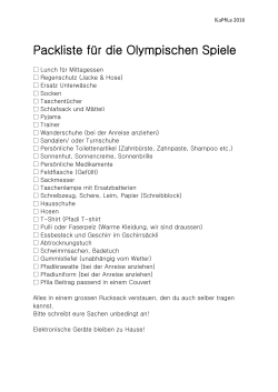 Packliste Pfila - Meitlipfadi Stauffacherin Altdorf