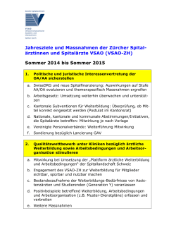 Jahresziele und -massnahmen 2014-2015