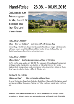 Irland-Reise 28.08. &ndash; 06.09.2016
