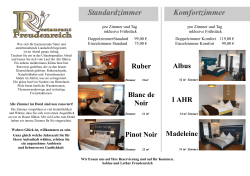 Hotelzimmer Preise 2016 - Restaurant Freudenreich