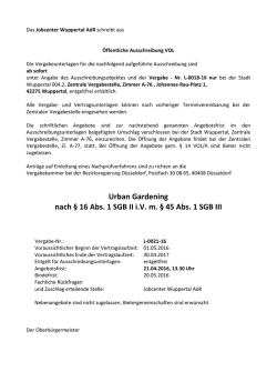 Jobcenter - Urban Garding nach &sect; 16 Abs. 1 SGB