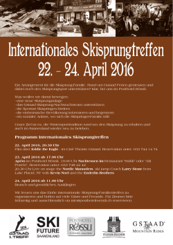 Internationales Skisprungtreffen 22. - 24. April 2016