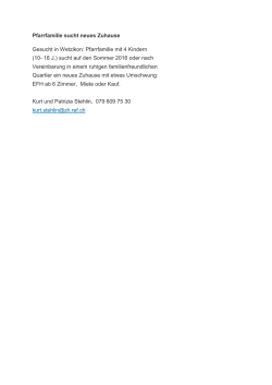 Haus gesucht... Pfarrfamilie sucht neues Zuhause. Mehr