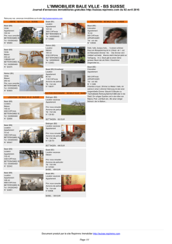 Journal immobilier Bale ville