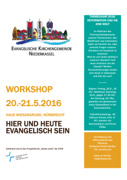 workshop 20.-21.5.2016 - Evangelische Kirche Niederkassel