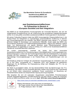 Job offer Research Fellowship in the MZES Research Department A