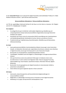 Stellenausschreibung - Universität Passau