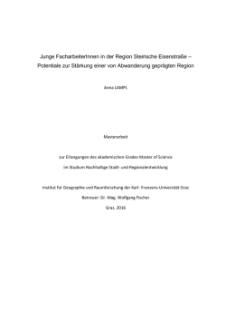 Masterarbeit „Junge FacharbeiterInnen in der Region Steirische