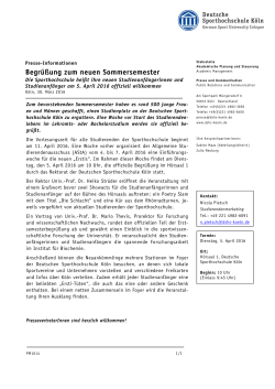 Presse-Info als PDF - Deutsche Sporthochschule Köln