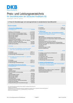 Preis- und Leistungsverzeichnis