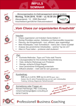 Impulsseminar am 18.4.2016 B&uuml;roorganisation