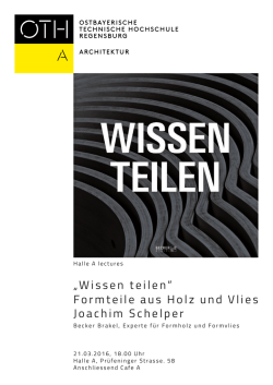 Joachim Schelper &bdquo;Wissen teilen&ldquo; Formteile aus