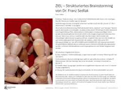 ZIEL – Strukturiertes Brainstorming von Dr. Franz Sedlak