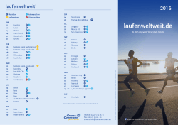 Laufreisen 2016 Unser aktueller Flyer als