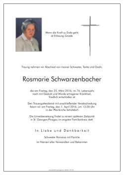 Schwarzenbacher Rosmarie25.03.2016