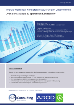 Impuls-Workshop: Konsistente Steuerung im - sp
