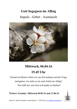 Gott begegnen im Alltag - Pfarre St. Johann Nepomuk