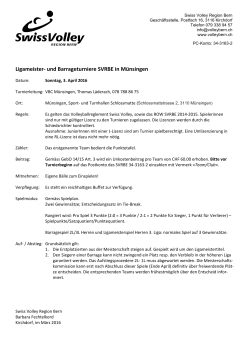 Informationen und Spielplan 3.4.16 in Münsingen