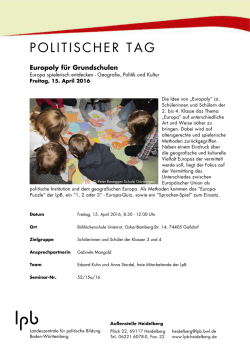 Programm - Landeszentrale für politische Bildung Außenstelle