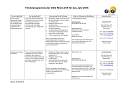 GVG-F&ouml;rderprogramme - GVG Rhein-Erft