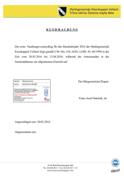 KUNDMACHUNG Der erste