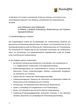 einer Referentin/ eines Referenten im Referat &bdquo;L&auml;ndliche