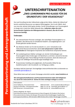 Sonderinfo - Vorarlberger - LehrerInnen