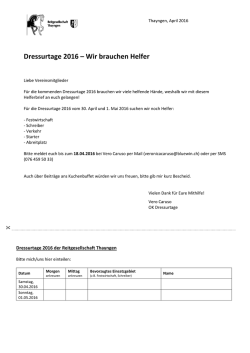 Helferanfrage - Reitgesellschaft Thayngen