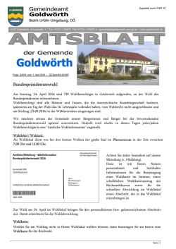 Goldw&ouml;rth - B&uuml;rgermeister Zeitung