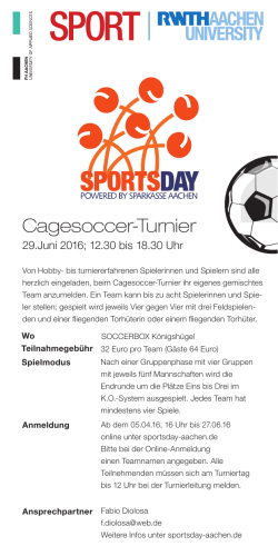 Cagesoccer-Turnier - Hochschulsport der RWTH Aachen