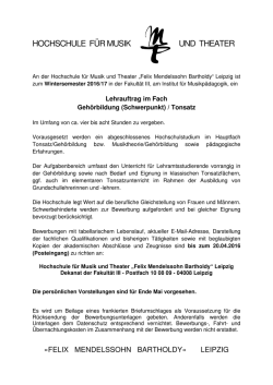 HOCHSCHULE F&Uuml;R MUSIK UND THEATER