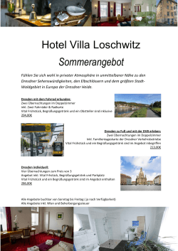 Hotel Villa Loschwitz Sommerangebot