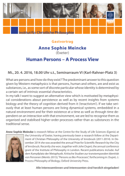 Human Persons &ndash; A Process View