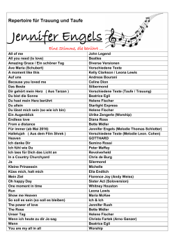 Repertoire-Liste - Jennifer Engels