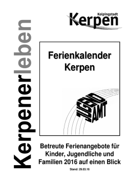 Ferienkalender - Stadt Kerpen