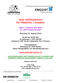 Judo Anf&auml;ngerkurs f&uuml;r M&auml;dchen / Knaben