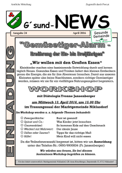 G&acute;sund-NEWS - Marktgemeinde Niklasdorf