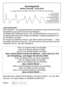 Sonntagsbrief - zur Pfarreiengemeinschaft