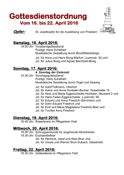 Gottesdienstordnung - Pfarrei Oberkirch