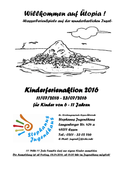 Ferienprogramm 2016 - Stephanus Jugendhaus