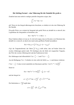 Die Stirling-Formel - eine Näherung für die Fakultät für große n