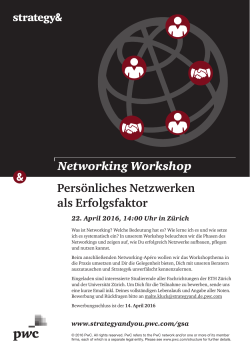 Networking Workshop Persönliches Netzwerken als
