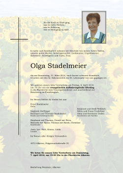 Olga Stadelmeier - Bestattung Neumayr
