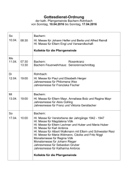 Gottesdienst-Ordnung - Pfarreiengemeinschaft Ottmaring