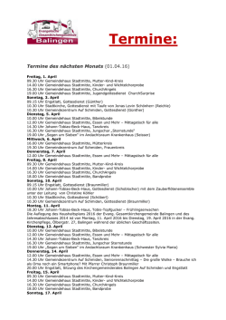 Termine - Evangelische Gesamtkirchengemeinde Balingen