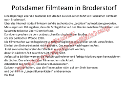 Potsdamer Filmteam in Broderstorf - Steinfeld