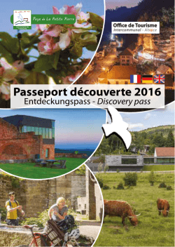 Passeport découverte - Office de Tourisme du Pays de la Petite