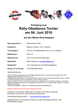 Rally-Obedience Turnier am 04. Juni 2016 - Weser-Ems